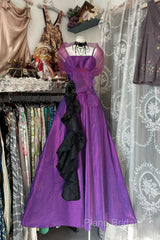Vintage Fashion A Line Spaghetti Straps Grape Floor Length Formal Dresses Formal Prom Dresses