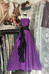 Vintage Fashion A Line Spaghetti Straps Grape Floor Length Formal Dresses Formal Prom Dresses
