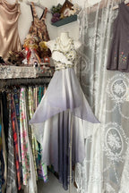 Vintage Fashion High Low Halter Ombre Gray Chiffon Formal Dresses Formal Prom Dresses