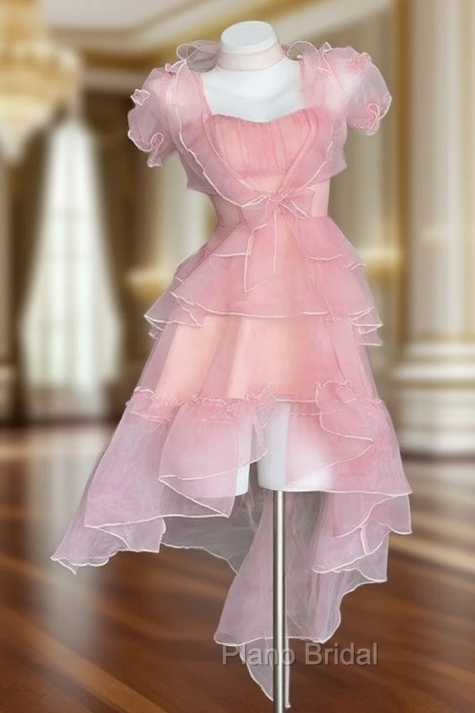 Vintage High Low Pink Homecoming Dresses 18Th Birthday Outfits Main image