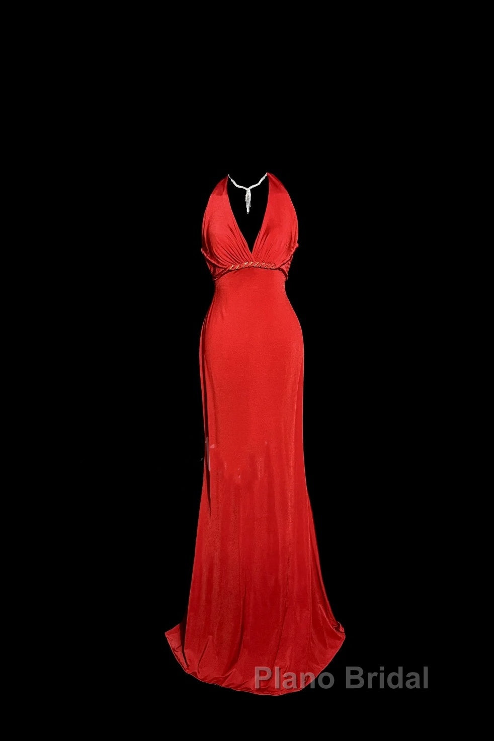 Vintage Mermaid Halter Satin Red Formal Prom Gown Fairy Formal Prom Dresses