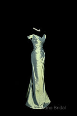 Vintage Mermaid Off The Shoulder Green Long Formal Prom Gown Fairy Formal Prom Dresses