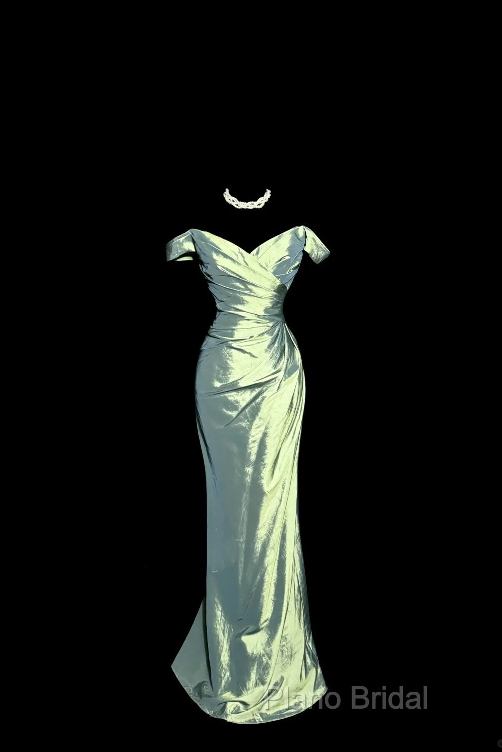 Vintage Mermaid Off The Shoulder Green Long Formal Prom Gown Fairy Formal Prom Dresses