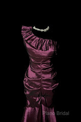 Vintage Mermaid One Shoulder Sleeveless Long Formal Prom Gown Fairy Formal Prom Dresses