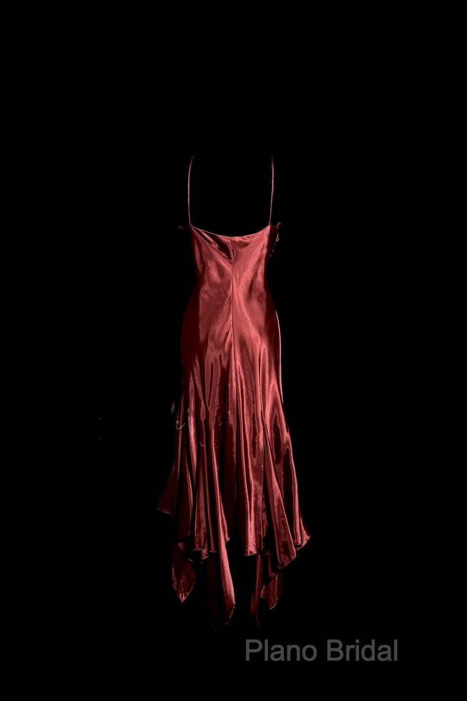 Vintage Mermaid Spaghetti Straps Satin Burgundy Formal Prom Gown Fairy Formal Prom Dresses