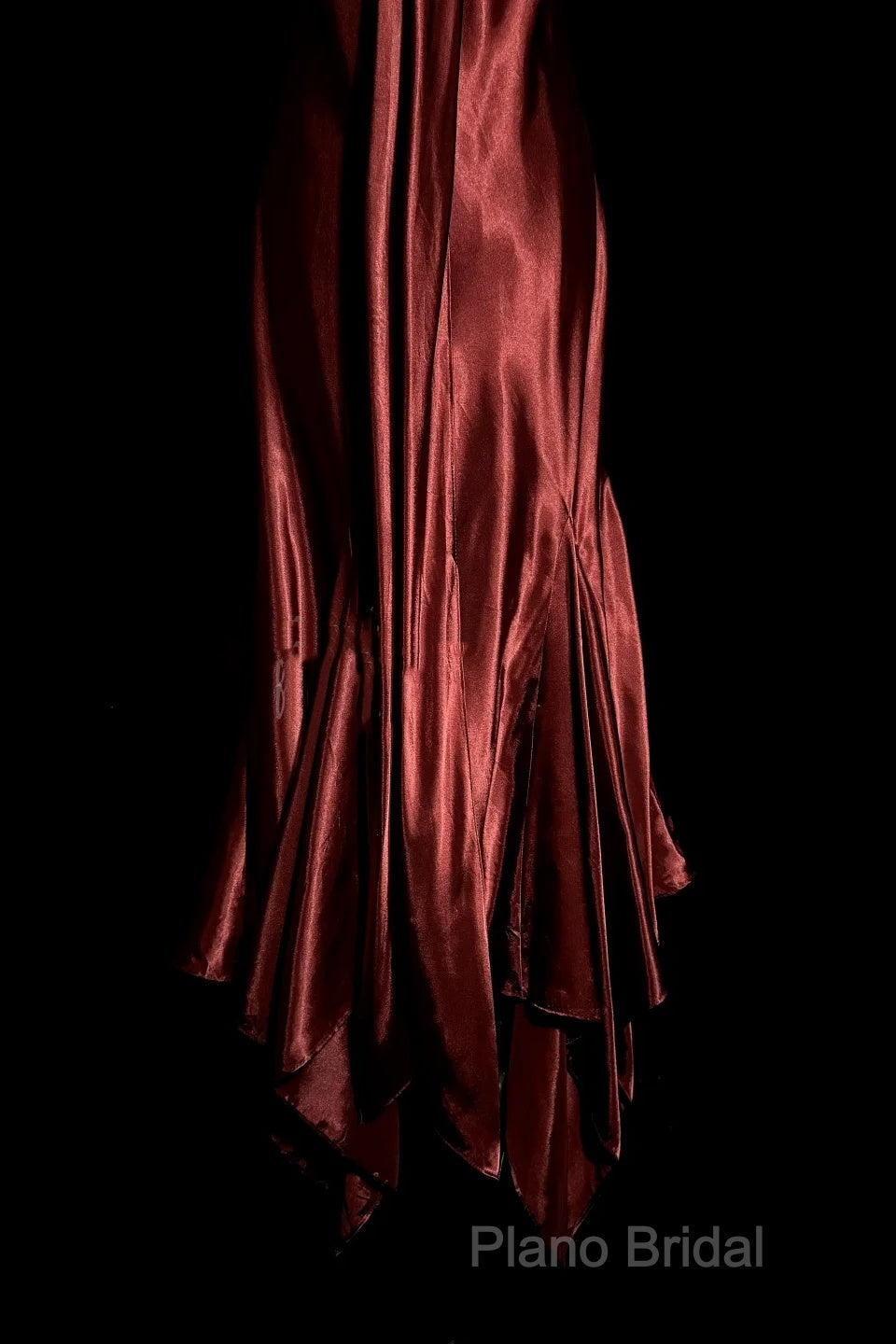 Vintage Mermaid Spaghetti Straps Satin Burgundy Formal Prom Gown Fairy Formal Prom Dresses