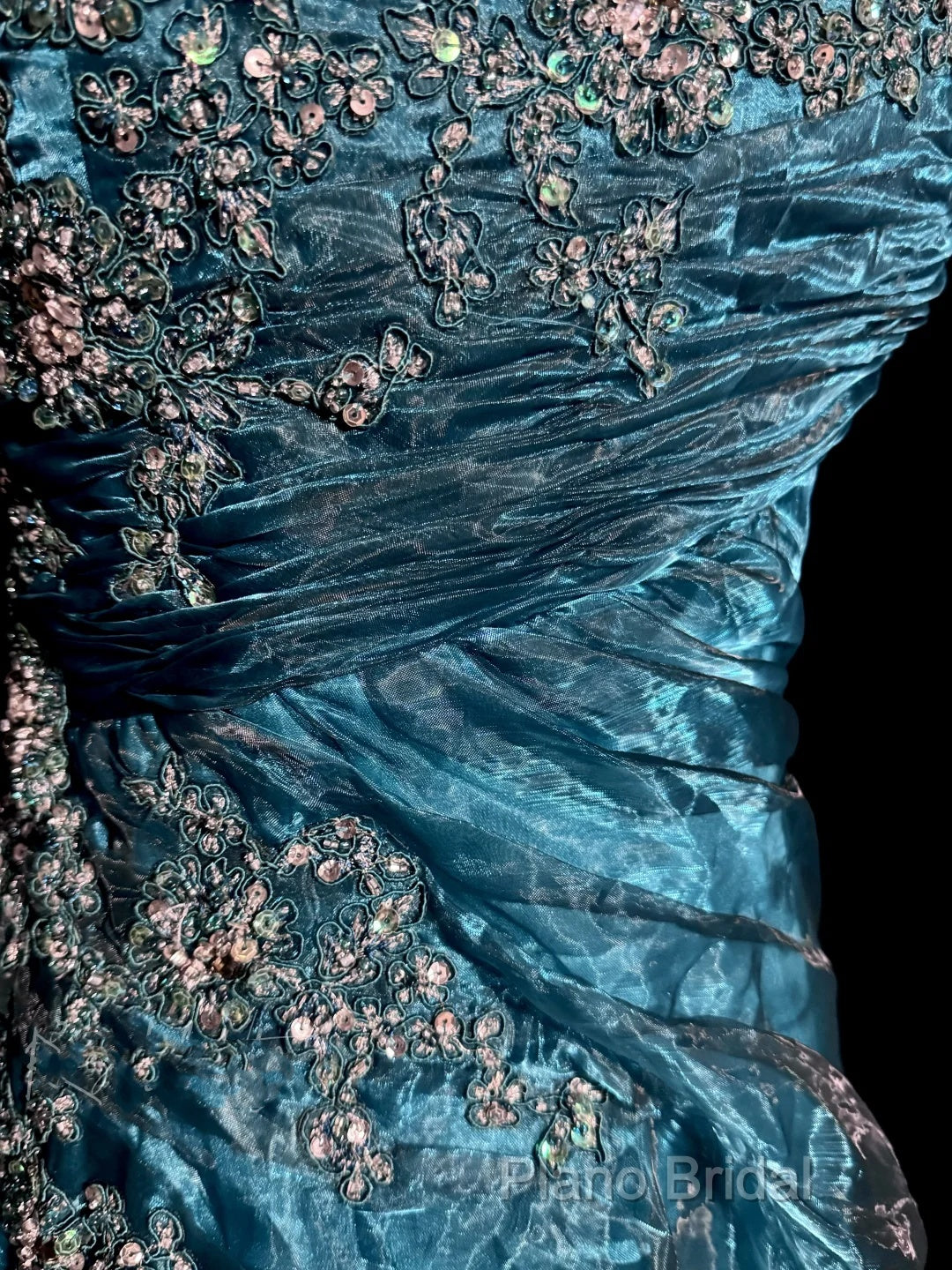 Vintage Mermaid Strapless Tulle Blue Long Formal Prom Gown Fairy Formal Prom Dresses