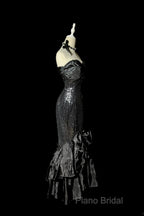 Vintage Mermaid Sweetheart Black Sequin Long Formal Prom Gown Fairy Formal Prom Dresses