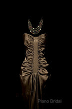 Vintage Mermaid Sweetheart Brown Long Formal Prom Gown Fairy Formal Prom Dresses