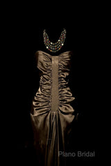 Vintage Mermaid Sweetheart Brown Long Formal Prom Gown Fairy Formal Prom Dresses