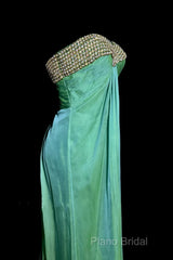 Vintage Mermaid Sweetheart Green Long Formal Prom Gown Fairy Formal Prom Dresses