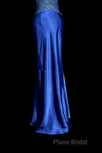 Vintage Mermaid Sweetheart Neckline Royal Blue Satin Backless Formal Prom Gown Fairy Formal Prom Dresses