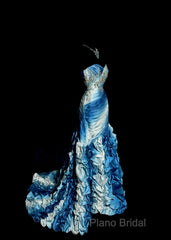 Vintage Mermaid Sweetheart Sleeveless Long Blue Formal Prom Gown Fairy Formal Prom Dresses