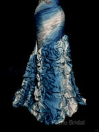 Vintage Mermaid Sweetheart Sleeveless Long Blue Formal Prom Gown Fairy Formal Prom Dresses