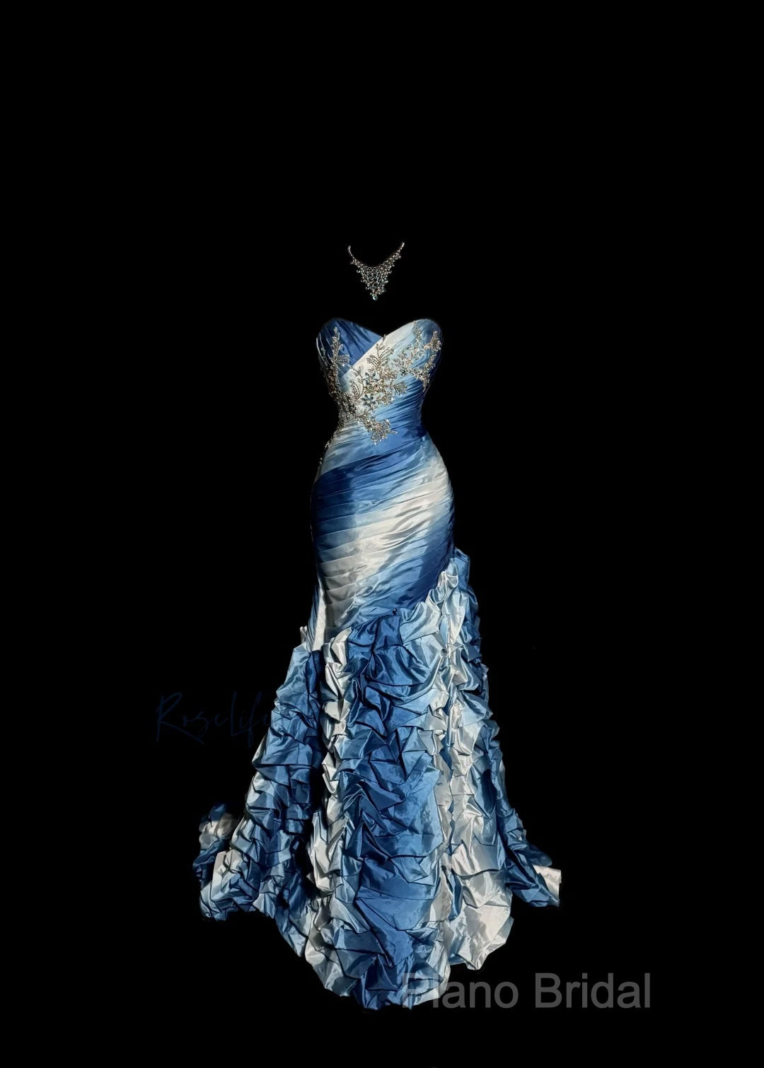 Vintage Mermaid Sweetheart Sleeveless Long Blue Formal Prom Gown Fairy Formal Prom Dresses