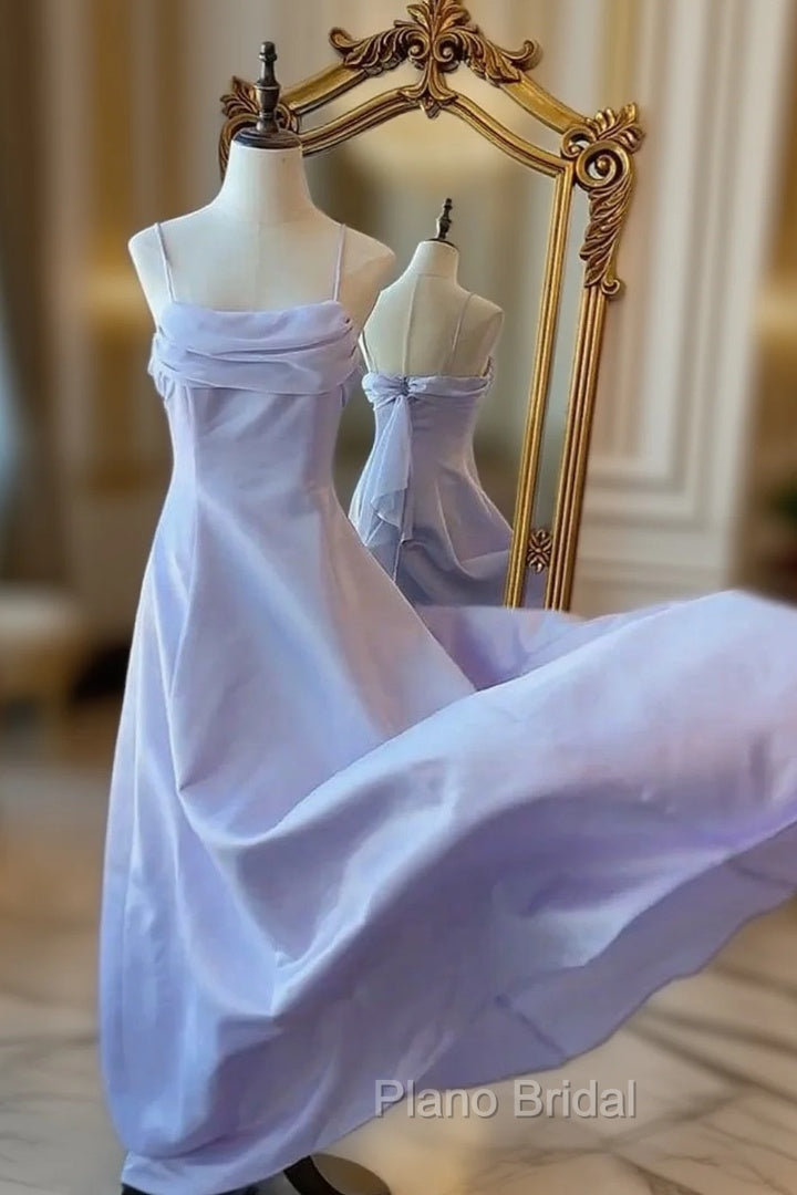 Vintage Purple Satin Spaghetti Straps Gown Fairy Dresses Main image