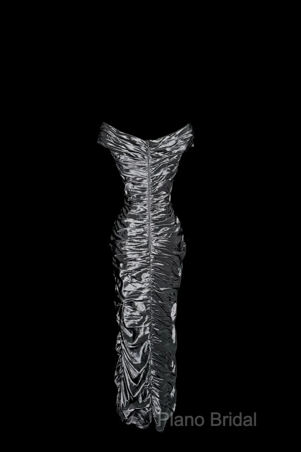 Vintage Sheath Off The Shoulder Silver Gray Sleeveless Long Formal Prom Gown Fairy Formal Prom Dresses