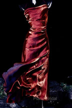 Vintage Sheath Spaghetti Straps Burgundy Ankle Length Formal Prom Dresses Birthday Outfits