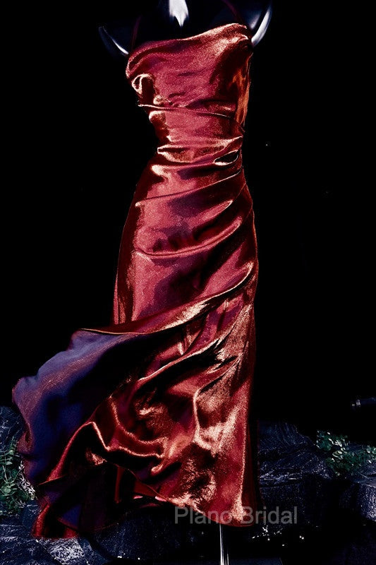 Vintage Sheath Spaghetti Straps Burgundy Ankle Length Formal Prom Dresses Birthday Outfits