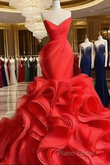 Wedding Dresses Long Train Organza Tiered Skirt Ruffled Plus Size Formal Prom Gown