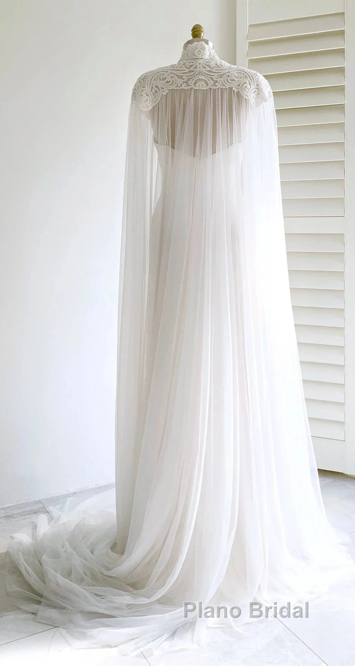 Weitese Dresses Formal Prom Dresses Stores White Bridal Long Tulle Cape Sleeves With Embroidered Lace Appliques Long Wedding Dresses Party Dresses Formal Wear Dresses