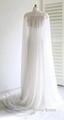 Weitese Dresses Formal Prom Dresses Stores White Bridal Long Tulle Cape Sleeves With Embroidered Lace Appliques Long Wedding Dresses Party Dresses Formal Wear Dresses