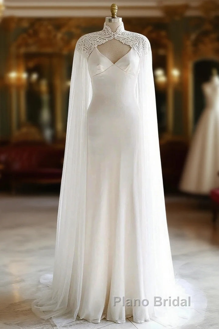 Weitese Dresses Formal Prom Dresses Stores White Bridal Long Tulle Cape Sleeves With Embroidered Lace Appliques Long Wedding Dresses Party Dresses Formal Wear Dresses Main image