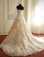 Weitese Formal WomenS Dresses Ivory Elegant Strapless Puffy Tiered Ball Gown Formal Prom Dresses Wedding Dresses Formal Prom Dresses Stores