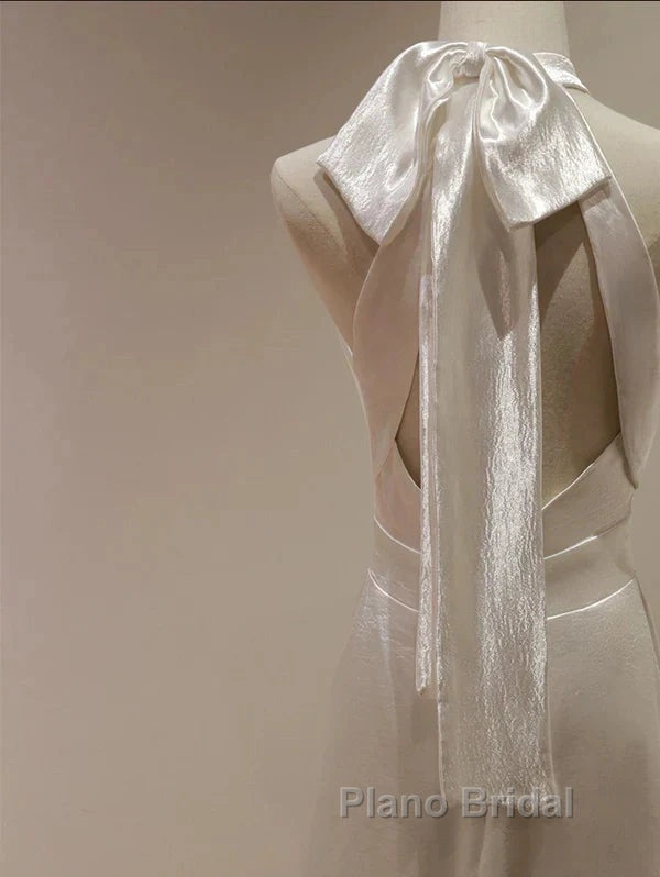 Weitese Formal WomenS Dresses White Halter Light Wedding Dresses Bride Dresses Fishtail Evening Dresses Formal Prom Dresses Stores