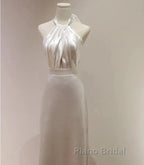 Weitese Formal WomenS Dresses White Halter Light Wedding Dresses Bride Dresses Fishtail Evening Dresses Formal Prom Dresses Stores