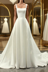 White A lien satin long Formal Prom dress , white long bridesmaid dress