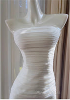 White Bodycon Dresses Strapless Chiffon Long Formal Prom Dresses Simple Formal Dresses