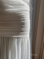 White Bodycon Dresses Strapless Chiffon Long Formal Prom Dresses Simple Formal Dresses