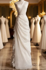 White Bodycon Satin Tulle Long Formal Prom Dresses Simple Wedding Dresses