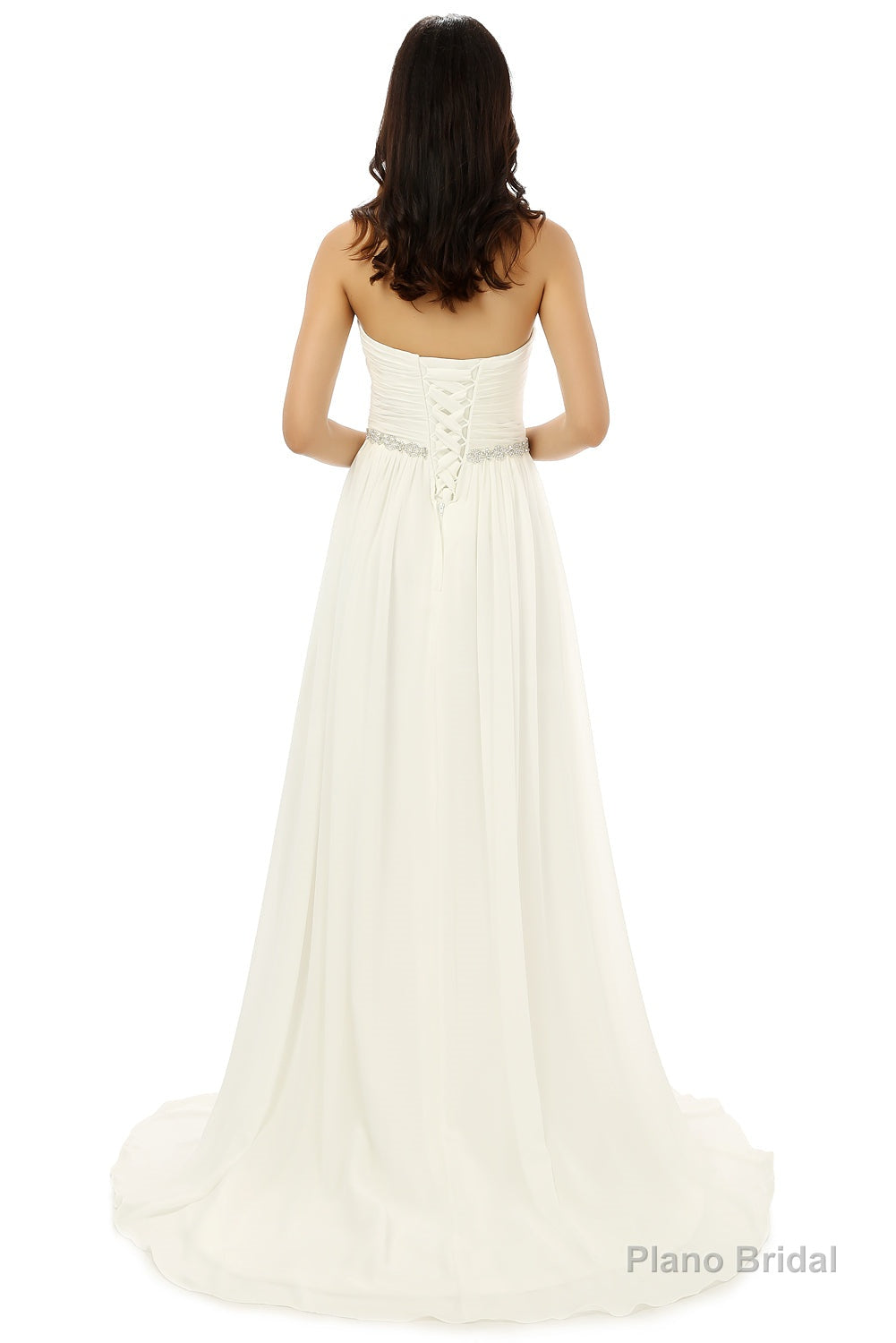 White Chiffon Sweetheart With Beading Pleats Bridesmaid Dresses