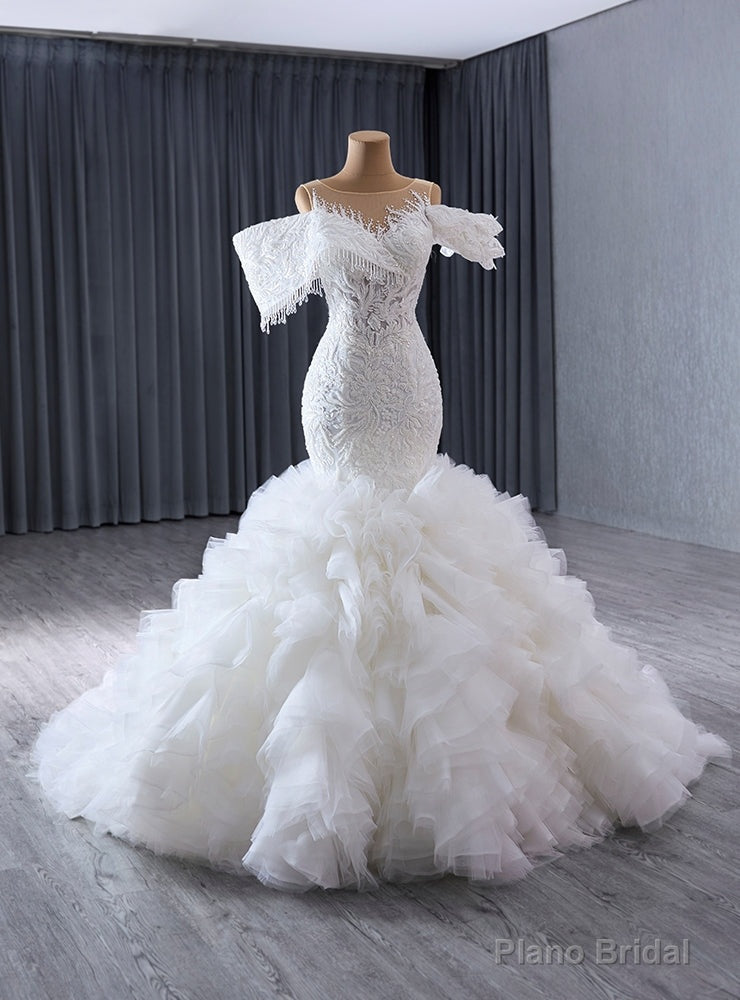 White Mermaid Heavy Beading Wedding Dress Main image