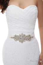 White Mermaid Lace Sweetheart Pleats Belt Wedding Dresses