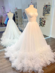 White sweetheart neck tulle long Formal Prom dress white formal dress