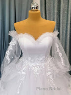 White sweetheart neck tulle long Formal Prom gown, white evening dress