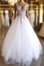 White v neck tulle beads sequin long Formal Prom dress white evening dress