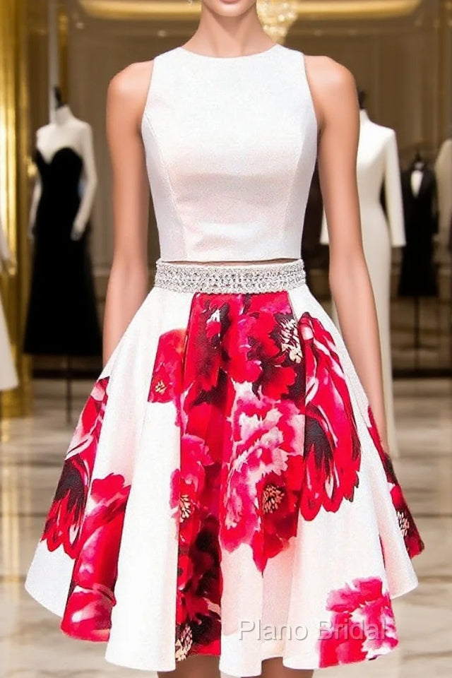 Whte V-Neck Short Homecoming Dresses Main image