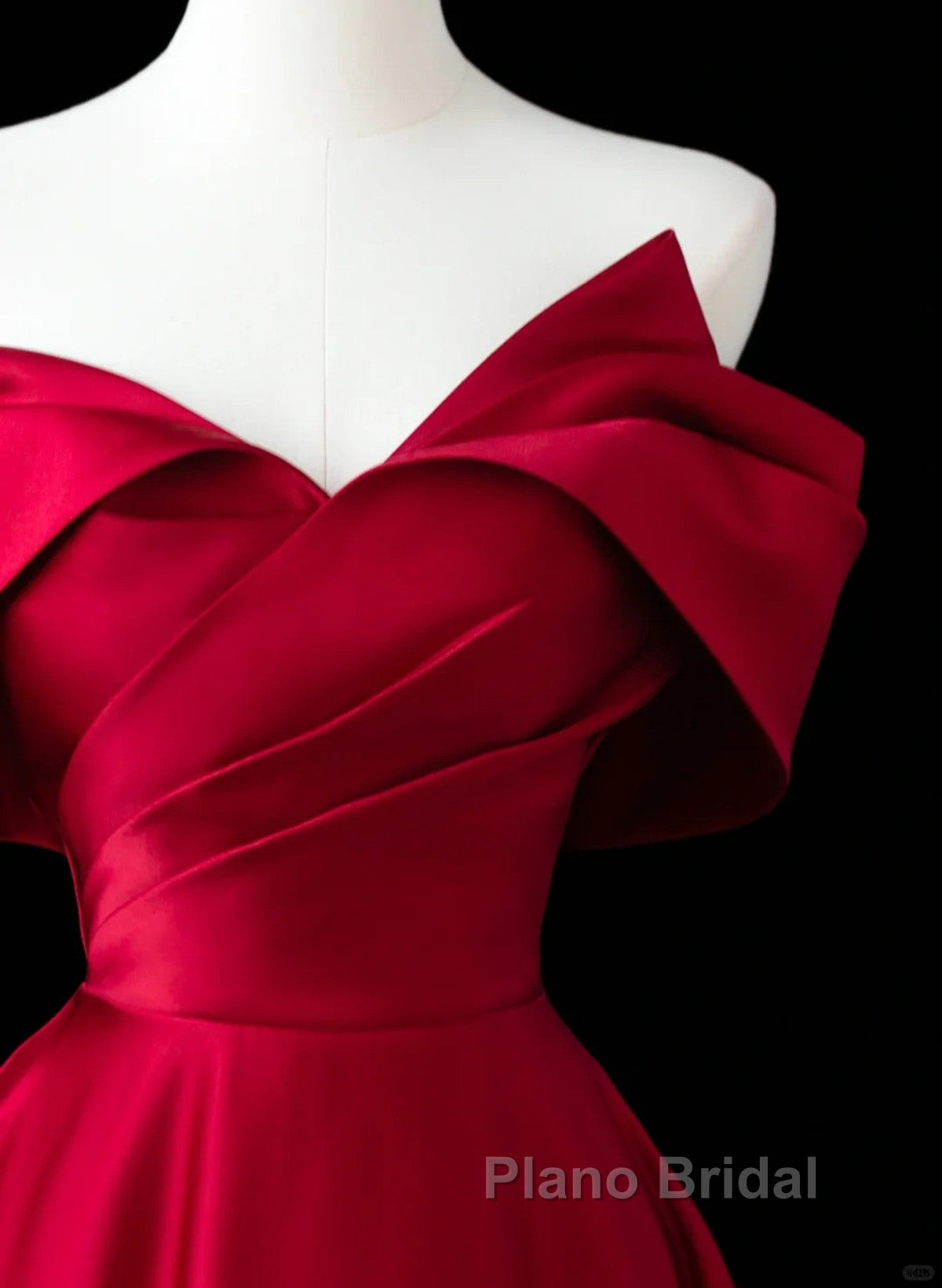 Wine Red Satin A-Line Formal Prom Dresses, Wine Red Evening Dresses Formal Dresses