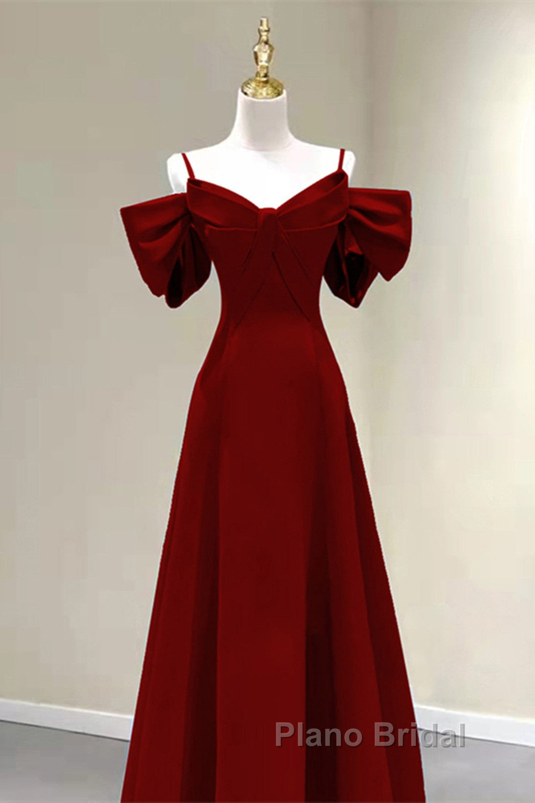 Wine Red Straps Sweetheart Long Formal Dresses, A-Line Wine Red Formal Prom Dresses