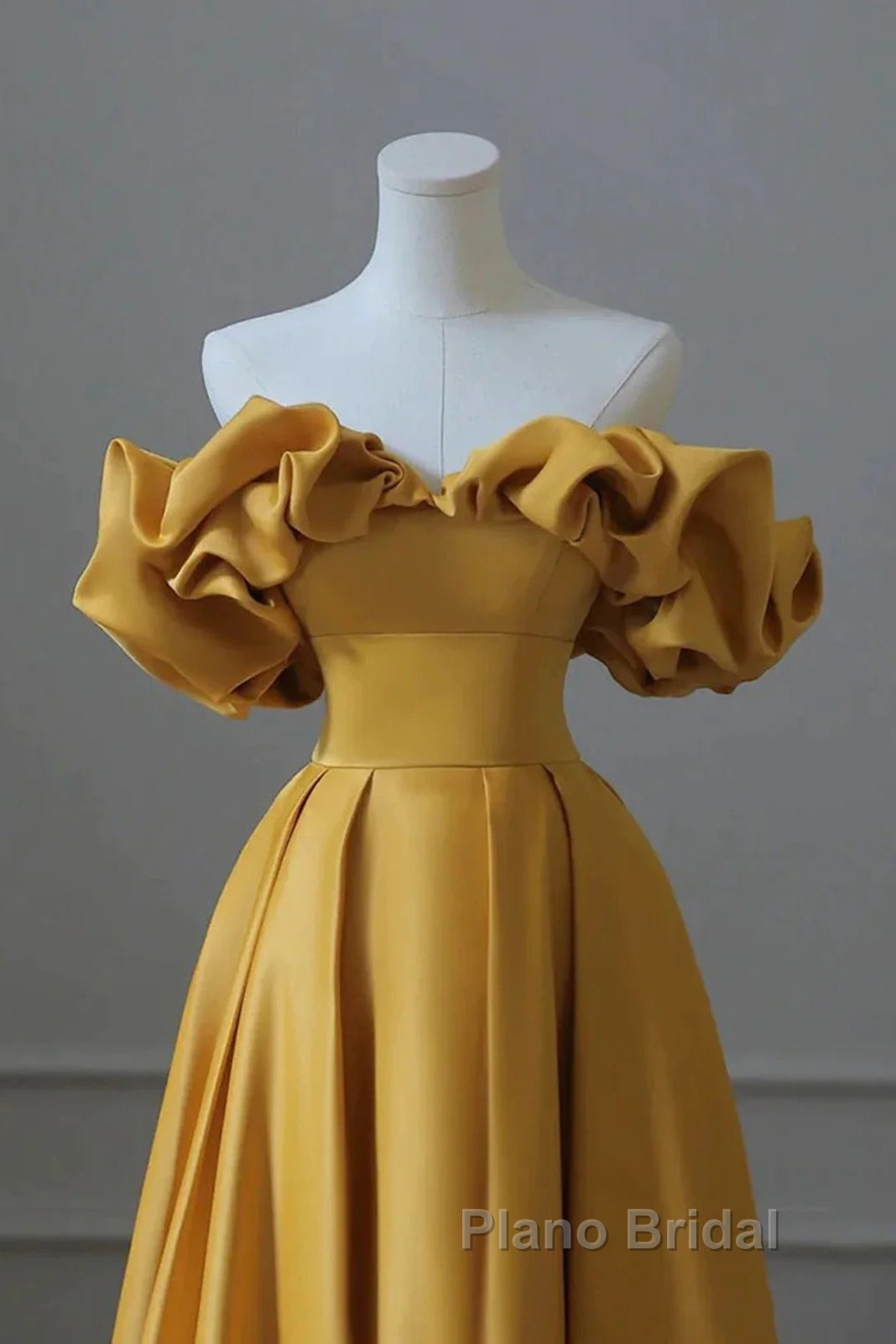 Yellow Off Shoulder Long Formal Evening Dresses Formal Prom Dresses