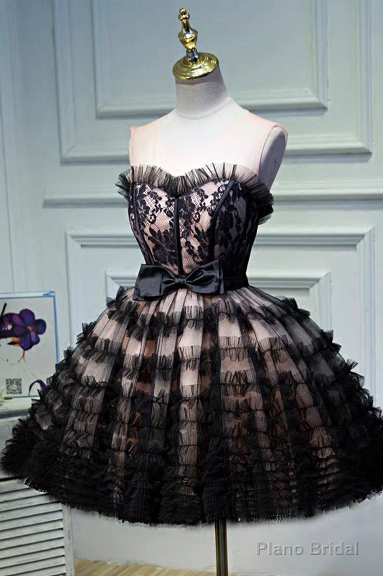 Black Layers Tulle Short Prom Dress, A-Line Homecoming Party Dress Secondary image